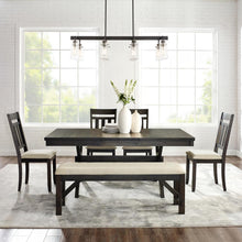 Load image into Gallery viewer, Hayden 6Pc Dining Set Slate - Table, Bench &amp; 4 Slat Back Chairs
