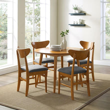 Load image into Gallery viewer, Landon 5Pc Round Dining Set Acorn - Table &amp; 4 Wood Back Chairs
