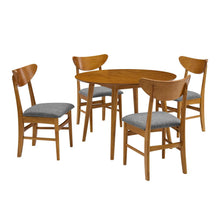 Load image into Gallery viewer, Landon 5Pc Round Dining Set Acorn - Table &amp; 4 Wood Back Chairs
