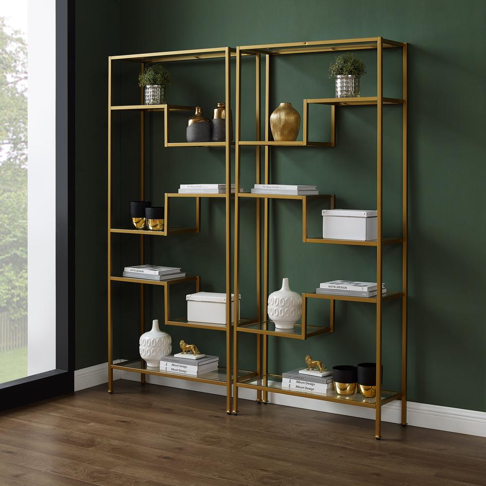 Sloane 2Pc Etagere Set Gold - 2 Etageres