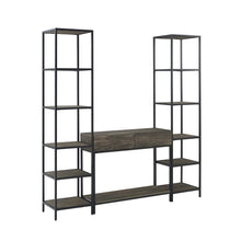 Load image into Gallery viewer, Jacobsen 3Pc Entertainment Set Brown Ash/Matte Black - Console Table &amp; 2 Narrow Etageres
