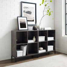 Load image into Gallery viewer, Jacobsen 2Pc Record Storage Cube Bookcase Set Brown Ash/Matte Black - 2 Bookcases
