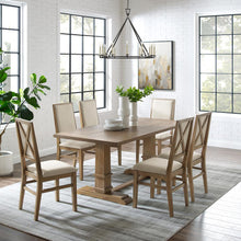 Load image into Gallery viewer, Joanna 7Pc Dining Set Rustic Brown /Creme - Table &amp; 6 Upholstered Back Chairs
