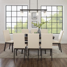 Load image into Gallery viewer, Hayden 9Pc Dining Set Slate/Cream - Table &amp; 8 Upholstered Chairs
