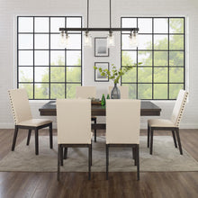 Load image into Gallery viewer, Hayden 7Pc Dining Set Slate/Cream - Table &amp; 6 Upholstered Chairs
