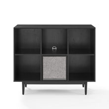 Load image into Gallery viewer, Liam 6 Cube Record Storage Bookcase With Speaker Black - Bookcase &amp; Speaker
