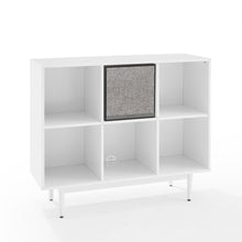 Load image into Gallery viewer, Liam 6 Cube Record Storage Bookcase With Speaker White/Black - Bookcase &amp; Speaker
