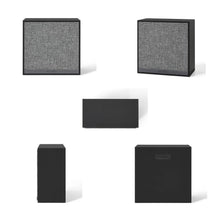 Load image into Gallery viewer, Liam 6 Cube Record Storage Bookcase With Speaker White/Black - Bookcase &amp; Speaker
