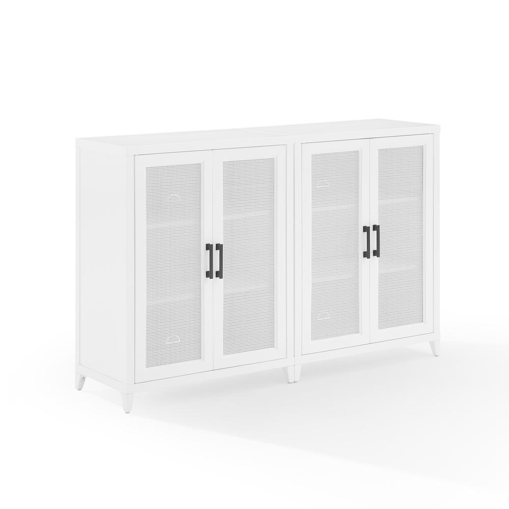 Milo 2Pc Media Storage Cabinet Set White - 2 Storage Pantries