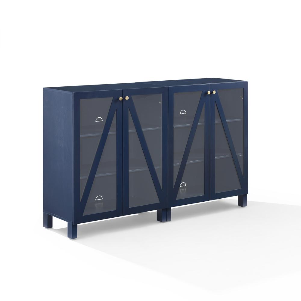 Cassai 2Pc Media Storage Cabinet Set Navy - 2 Storage Pantries