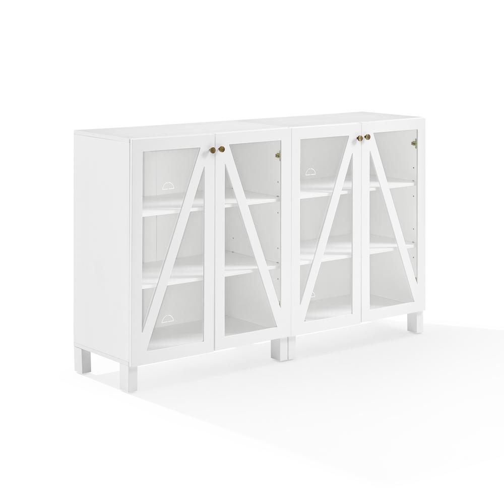 Cassai 2Pc Media Storage Cabinet Set White - 2 Storage Pantries