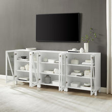 Load image into Gallery viewer, Cassai 3Pc Media Storage Cabinet Set White - 3 Storage Pantries
