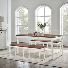 Load image into Gallery viewer, Shelby 3 Piece Dining Set Distressed White - Table &amp; 2 Benches
