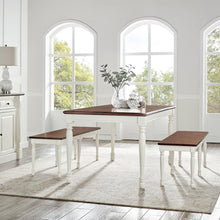 Load image into Gallery viewer, Shelby 3 Piece Dining Set Distressed White - Table &amp; 2 Benches
