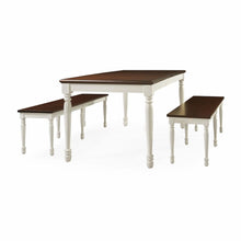 Load image into Gallery viewer, Shelby 3 Piece Dining Set Distressed White - Table &amp; 2 Benches
