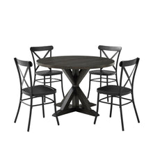 Load image into Gallery viewer, Hayden 5Pc Round Dining Set W/Camille Chairs Matte Black/  Slate - Table &amp; 4 Chairs
