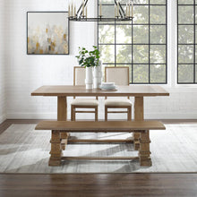 Load image into Gallery viewer, Joanna 4Pc Dining Set Rustic Brown - Table, Bench, &amp; 2 Upholstered Chairs
