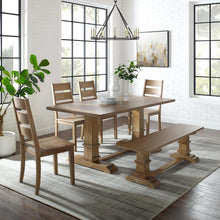 Load image into Gallery viewer, Joanna 6Pc Dining Set Rustic Brown - Table, Bench, &amp; 4 Ladder Back Chairs
