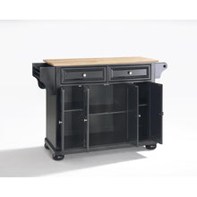 Load image into Gallery viewer, Alexandria Wood Top Full Size Kitchen Island/Cart Black/Natural
