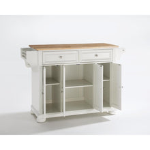 Load image into Gallery viewer, Alexandria Wood Top Full Size Kitchen Island/Cart White/Natural
