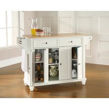 Load image into Gallery viewer, Cambridge Wood Top Full Size Kitchen Island/Cart White/Natural
