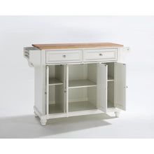 Load image into Gallery viewer, Cambridge Wood Top Full Size Kitchen Island/Cart White/Natural
