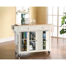 Load image into Gallery viewer, Full Size Wood Top Kitchen Cart White/Natural
