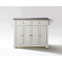 Load image into Gallery viewer, Alexandria Stainless Steel Top Full Size Kitchen Island/Cart White/Stainless Steel
