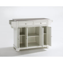 Load image into Gallery viewer, Alexandria Stainless Steel Top Full Size Kitchen Island/Cart White/Stainless Steel
