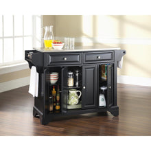 Load image into Gallery viewer, Lafayette Stainless Steel Top Full Size Kitchen Island/Cart Black/Stainless Steel

