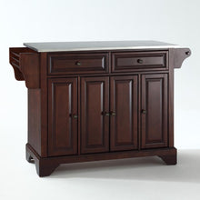 Load image into Gallery viewer, Lafayette Stainless Steel Top Full Size Kitchen Island/Cart Mahogany/Stainless Steel
