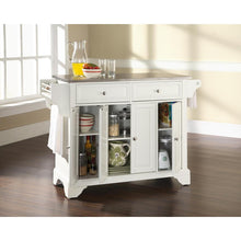 Load image into Gallery viewer, Lafayette Stainless Steel Top Full Size Kitchen Island/Cart White/Stainless Steel

