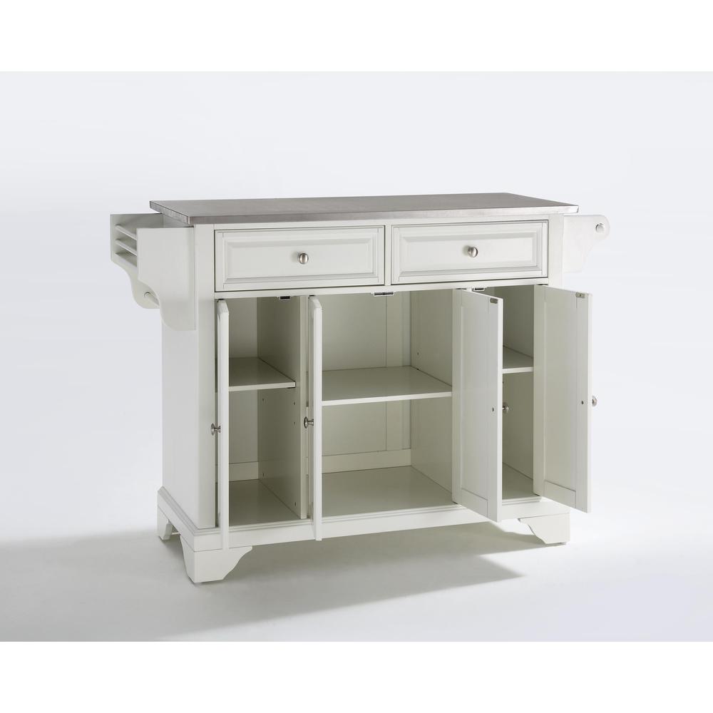 Lafayette Stainless Steel Top Full Size Kitchen Island/Cart White/Stainless Steel