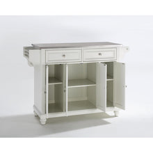 Load image into Gallery viewer, Cambridge Stainless Steel Top Full Size Kitchen Island/Cart White/Stainless Steel
