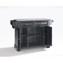 Load image into Gallery viewer, Alexandria Granite Top Full Size Kitchen Island/Cart Black/Gray
