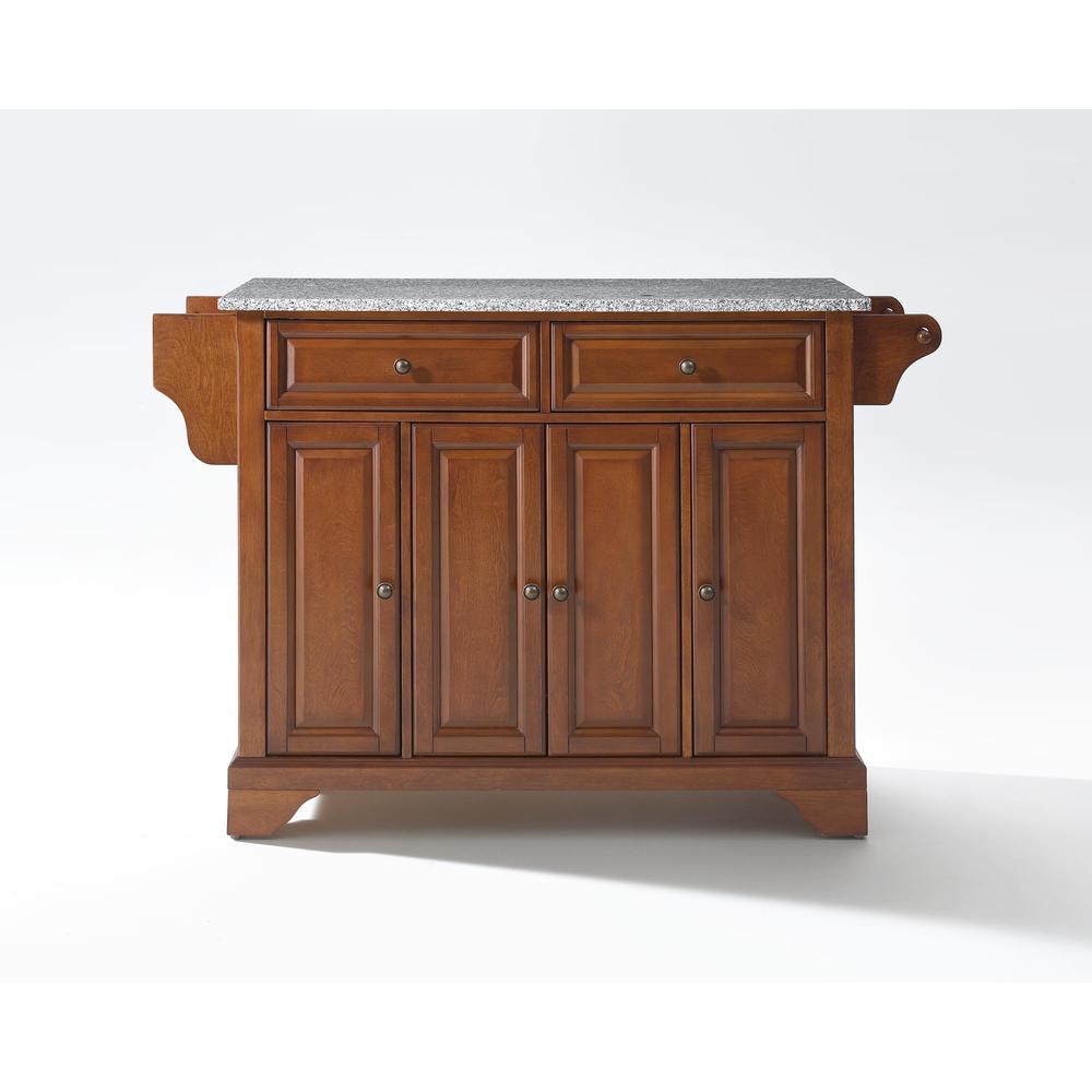 Lafayette Granite Top Full Size Kitchen Island/Cart Cherry/Gray