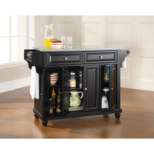 Load image into Gallery viewer, Cambridge Granite Top Full Size Kitchen Island/Cart Black/Gray
