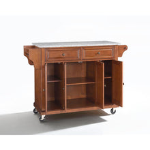 Load image into Gallery viewer, Full Size Granite Top Kitchen Cart Cherry/Gray
