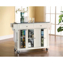 Load image into Gallery viewer, Full Size Granite Top Kitchen Cart White/Gray
