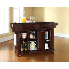 Load image into Gallery viewer, Alexandria Granite Top Full Size Kitchen Island/Cart Mahogany/Black
