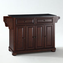 Load image into Gallery viewer, Alexandria Granite Top Full Size Kitchen Island/Cart Mahogany/Black
