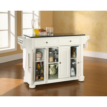 Load image into Gallery viewer, Alexandria Granite Top Full Size Kitchen Island/Cart White/Black
