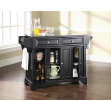 Load image into Gallery viewer, Lafayette Granite Top Full Size Kitchen Island/Cart Black/Black
