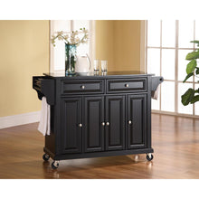 Load image into Gallery viewer, Full Size Granite Top Kitchen Cart Black/Black
