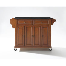 Load image into Gallery viewer, Full Size Granite Top Kitchen Cart Cherry/Black
