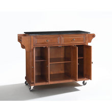 Load image into Gallery viewer, Full Size Granite Top Kitchen Cart Cherry/Black
