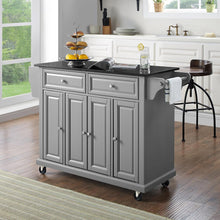 Load image into Gallery viewer, Full Size Granite Top Kitchen Cart Gray/Black
