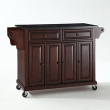 Load image into Gallery viewer, Full Size Granite Top Kitchen Cart Mahogany/Black
