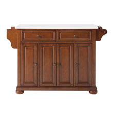 Load image into Gallery viewer, Alexandria Stone Top Full Size Kitchen Island/Cart Cherry/White
