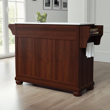 Load image into Gallery viewer, Alexandria Stone Top Full Size Kitchen Island/Cart Mahogany/White
